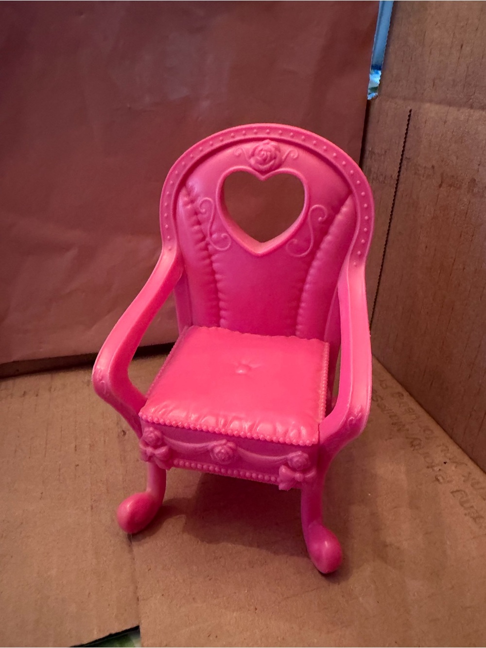 Barbie Hot Pink Heart Back Doll Armchair
